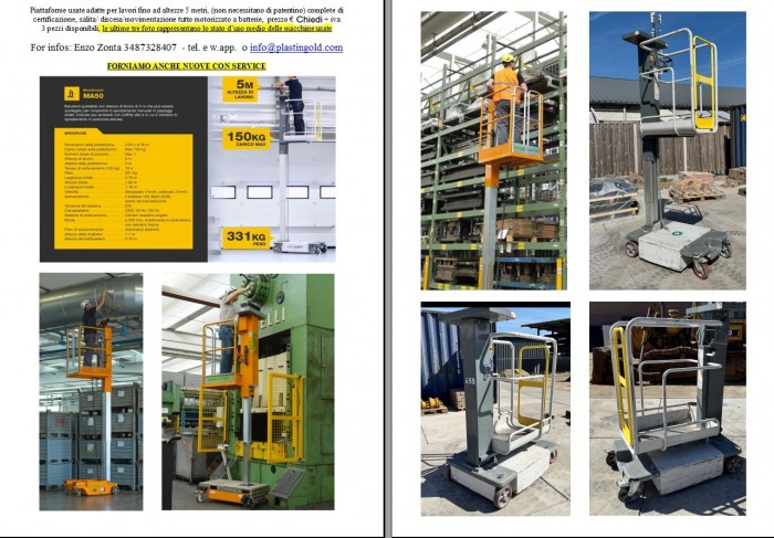 Plataforma para trabajos en altura 5 metros - Plastin Gold